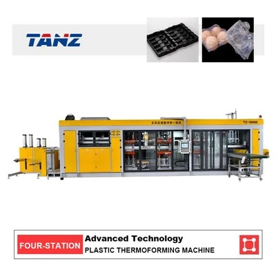PET PP PS Fully Automatic Positive And Negative Pressure Four-Station Plastic Thermoforming Machine