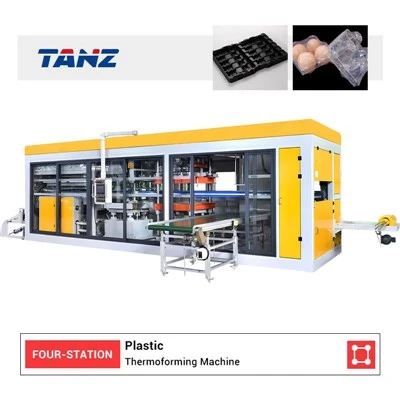 Four-Station Plastic Vacuum Forming Machine Plastic PET PP PS Blister Machine