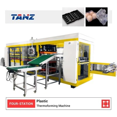 Plastic Vacuum Forming Machine Four Workstations Positive And Negative Pressure