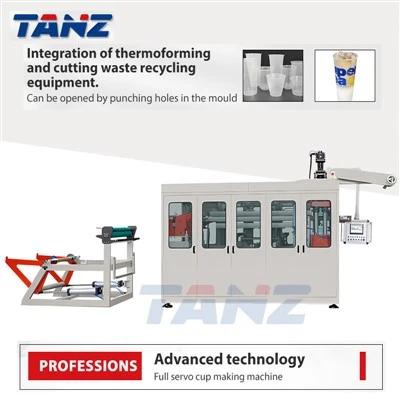 Servo Stretch Plastic Cup And Bowl Making Machine Milk Tea Cup Making Production Equipment Disposable Plastic Thermoforming Machine